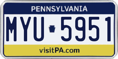 PA license plate MYU5951