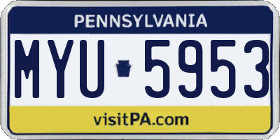 PA license plate MYU5953