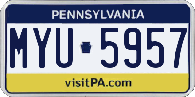 PA license plate MYU5957