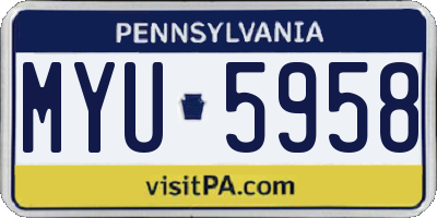 PA license plate MYU5958