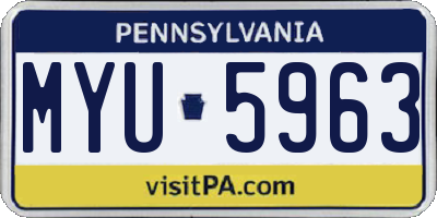PA license plate MYU5963