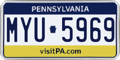 PA license plate MYU5969