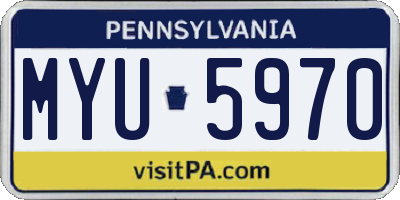 PA license plate MYU5970