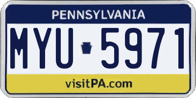 PA license plate MYU5971