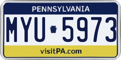 PA license plate MYU5973