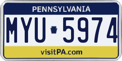 PA license plate MYU5974