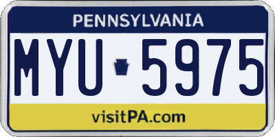 PA license plate MYU5975