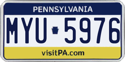 PA license plate MYU5976