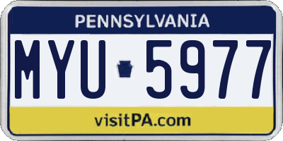 PA license plate MYU5977