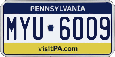 PA license plate MYU6009