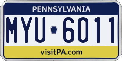 PA license plate MYU6011