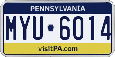 PA license plate MYU6014