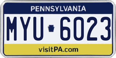 PA license plate MYU6023