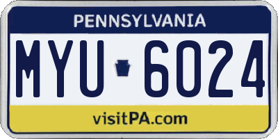 PA license plate MYU6024
