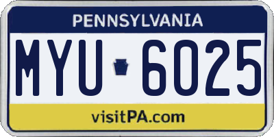 PA license plate MYU6025