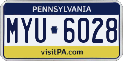 PA license plate MYU6028