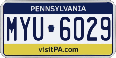PA license plate MYU6029