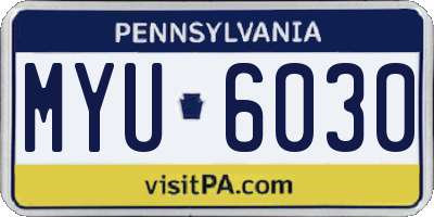 PA license plate MYU6030
