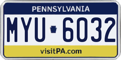 PA license plate MYU6032