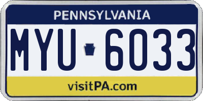 PA license plate MYU6033