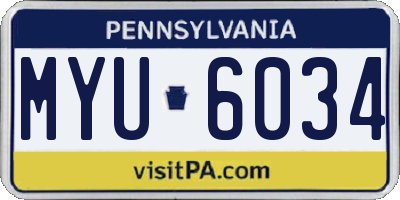 PA license plate MYU6034