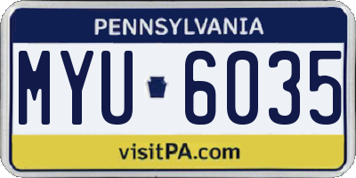 PA license plate MYU6035
