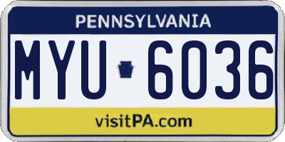 PA license plate MYU6036