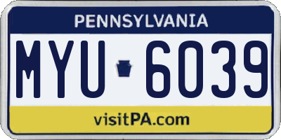 PA license plate MYU6039