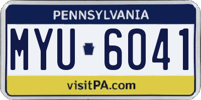 PA license plate MYU6041