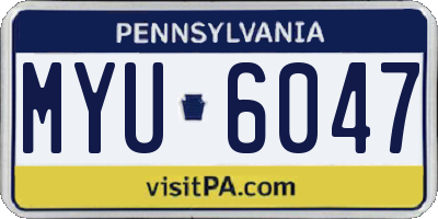 PA license plate MYU6047