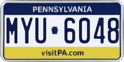 PA license plate MYU6048