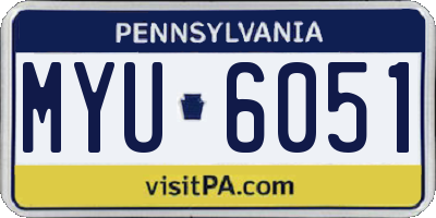 PA license plate MYU6051