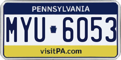 PA license plate MYU6053