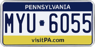 PA license plate MYU6055