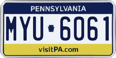 PA license plate MYU6061