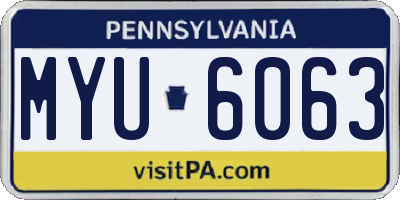 PA license plate MYU6063
