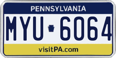 PA license plate MYU6064