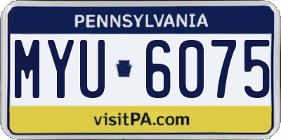 PA license plate MYU6075