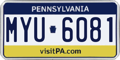 PA license plate MYU6081