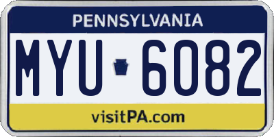 PA license plate MYU6082