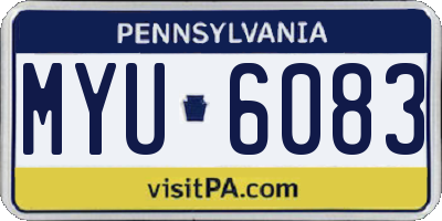 PA license plate MYU6083