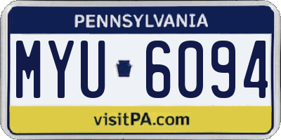PA license plate MYU6094