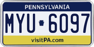PA license plate MYU6097