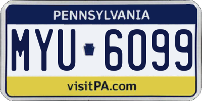 PA license plate MYU6099