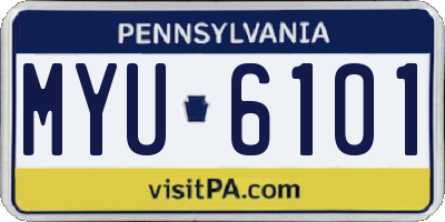 PA license plate MYU6101