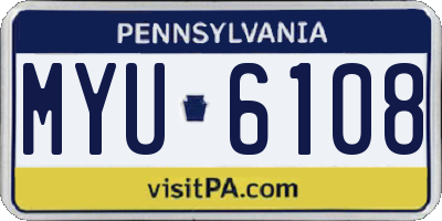 PA license plate MYU6108