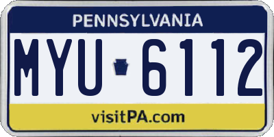 PA license plate MYU6112