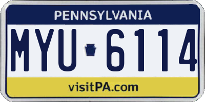 PA license plate MYU6114