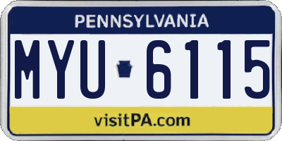PA license plate MYU6115