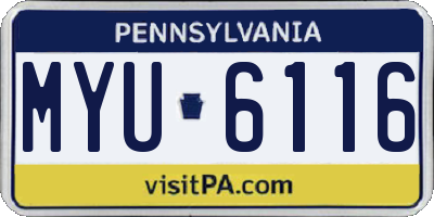 PA license plate MYU6116